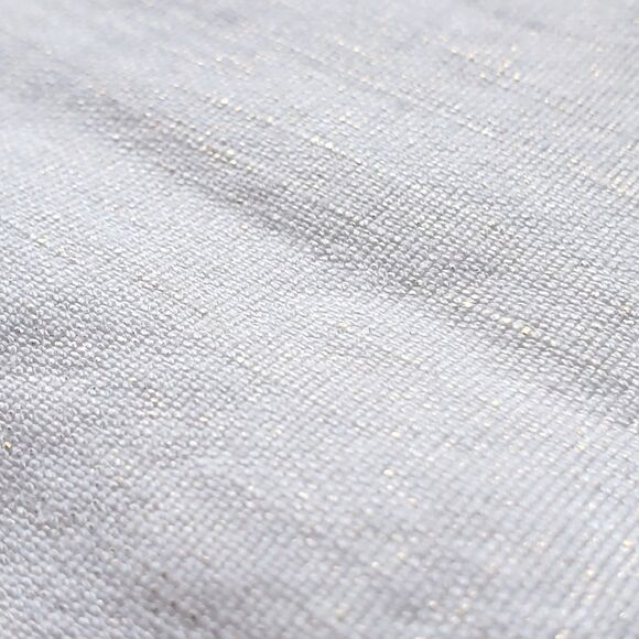 Halston Dress Size 8 Linen Blend Square Neck Midi Sheath Ivory Metallic Stretch - Picture 5 of 16